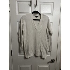 Quince L Fisherman Side Zip Maternity Nursing Sweater Ivory Organic Cotton